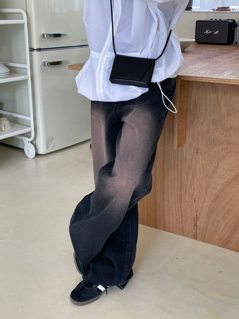 Vintage old washing wide pants 