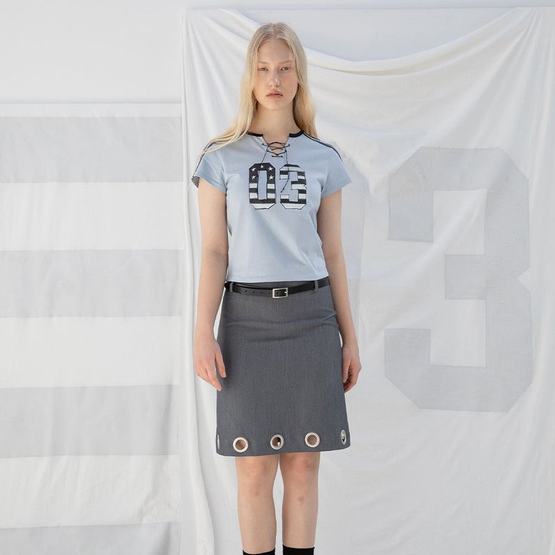 SPORTY LACE-UP T-SHIRT (SKY)