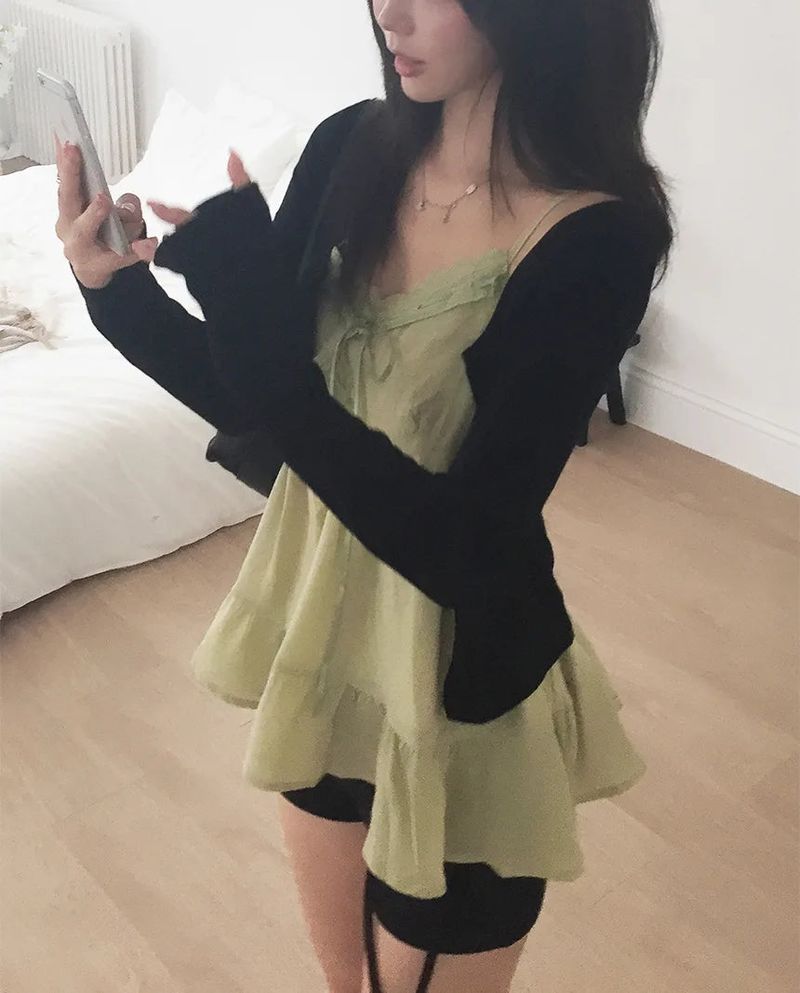 Jelly slim-fit long-sleeve cardigan (4 colors)