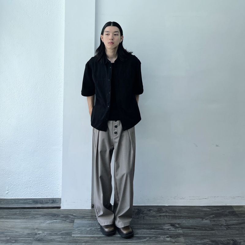 Black Line Structure Shirt