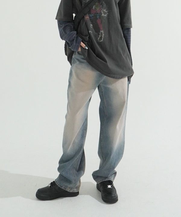 KIXI（キッシー）の「Pink Tin Washing Wide Denim Pants（Pants）」