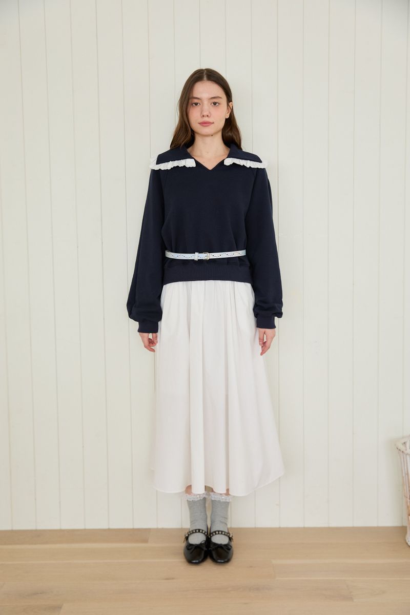 PINK PINEAPPLE（ピンクパイナップル）の「BLOSSOM COLLAR SWEATSHIRT（Tops）」