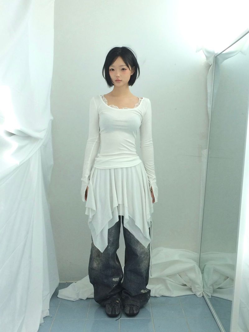 ribbonline wave skirt