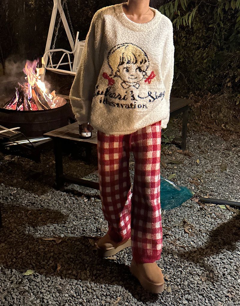 Anvely Checkered Sleep Pajamas Set