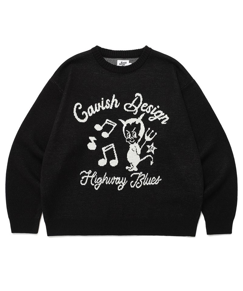 cavish（カビシ）の「61ROAD KNIT SWEATER BLACK(CV2ESUK600A)（Tops）」
