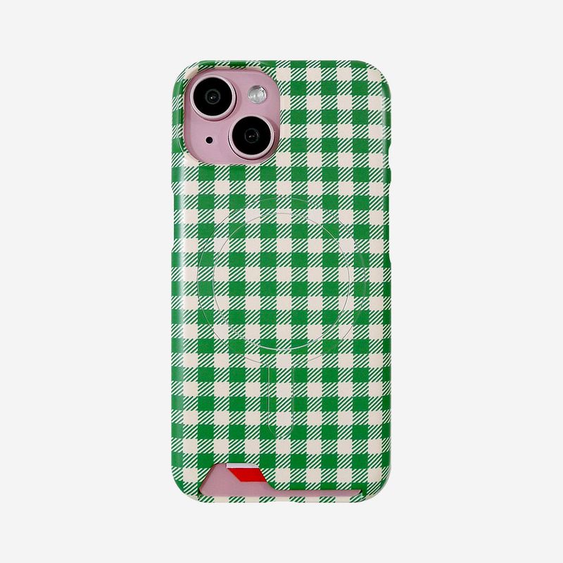 [MADE]Green Check-Matt Magsafe Card Phonecase