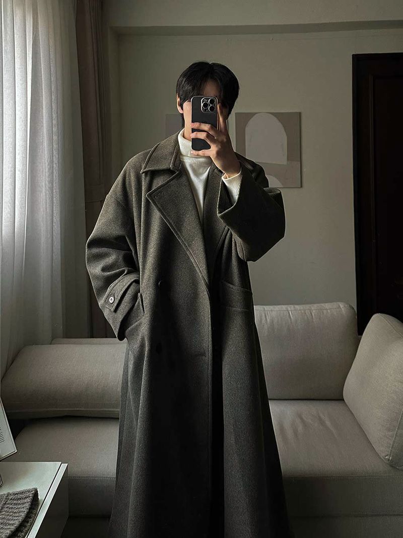 Pleddy Roden Double Wool Long Coat (3color)