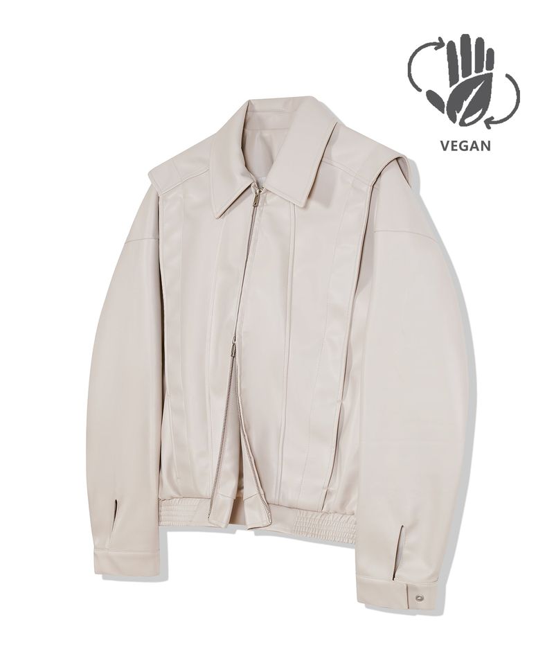 standard error（スタンダードエラー）の「87-STAN028 [Vegan Leather] Multi Placket Leather Jacket Ivory（Jackets/Outerwear）」