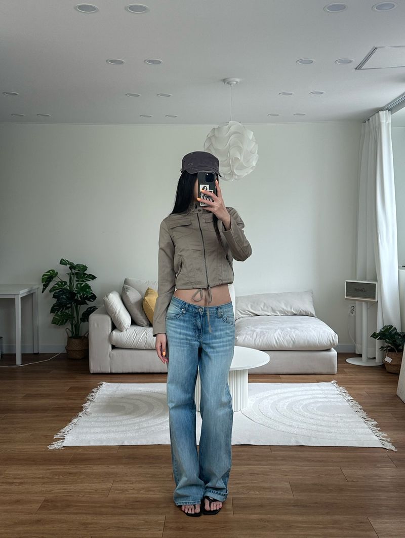 y2k slim zip jacket