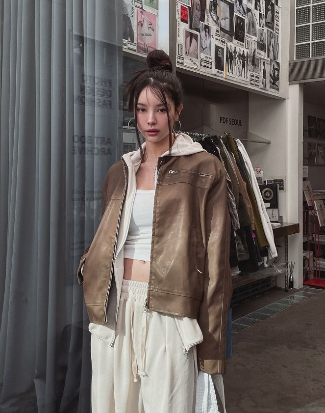 Kien Vintage Trackline Leather Jacket