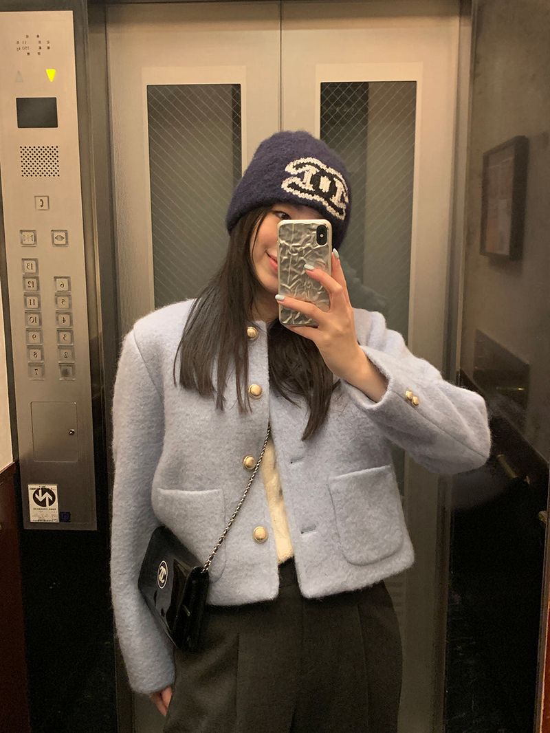Normable wool winter tweed jacket