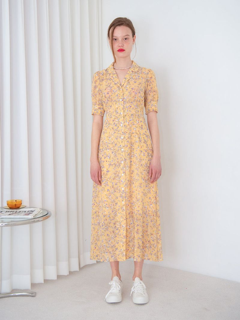 COLLAR DETAIL MAXI ONEPIECE_YELLOW