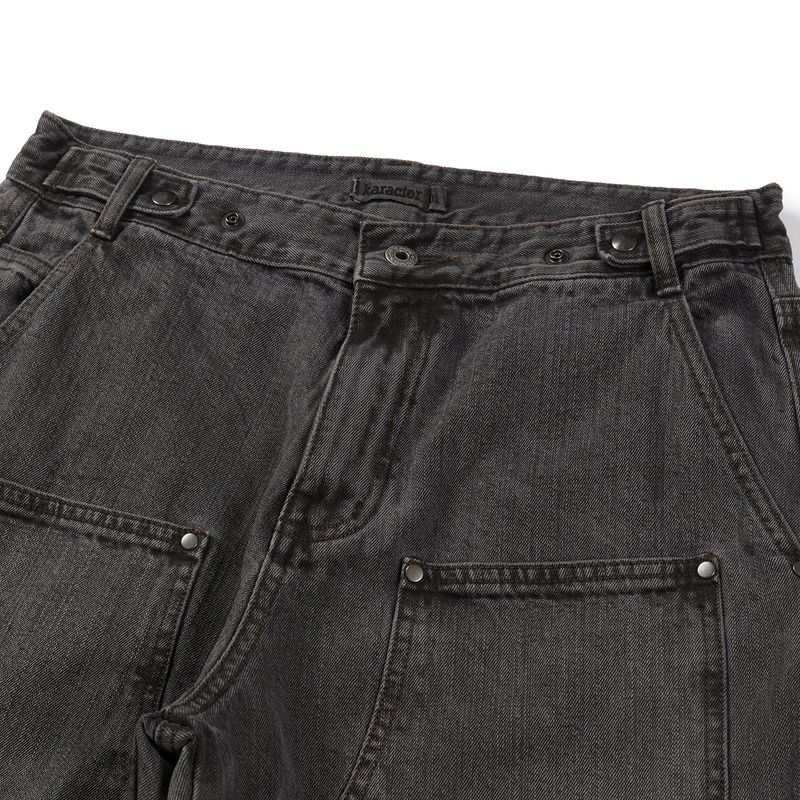 Ptery double knee pants / Black