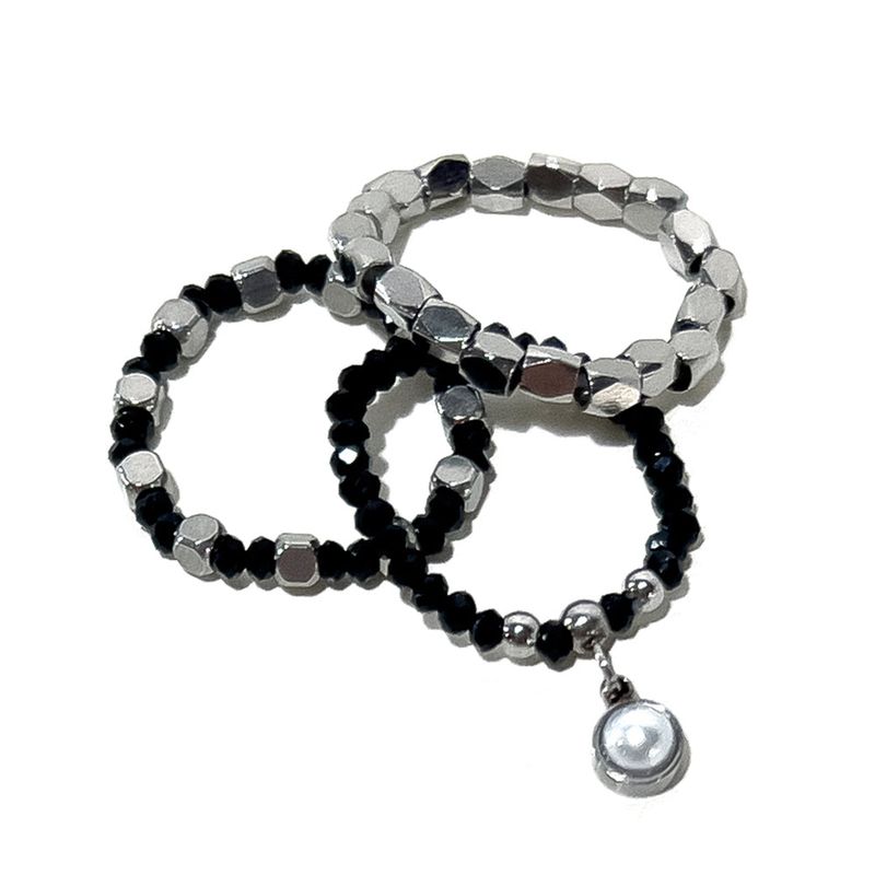 S SY（エスエスワイ）の「[3SET] Aztec beads rings black（Accessories）」