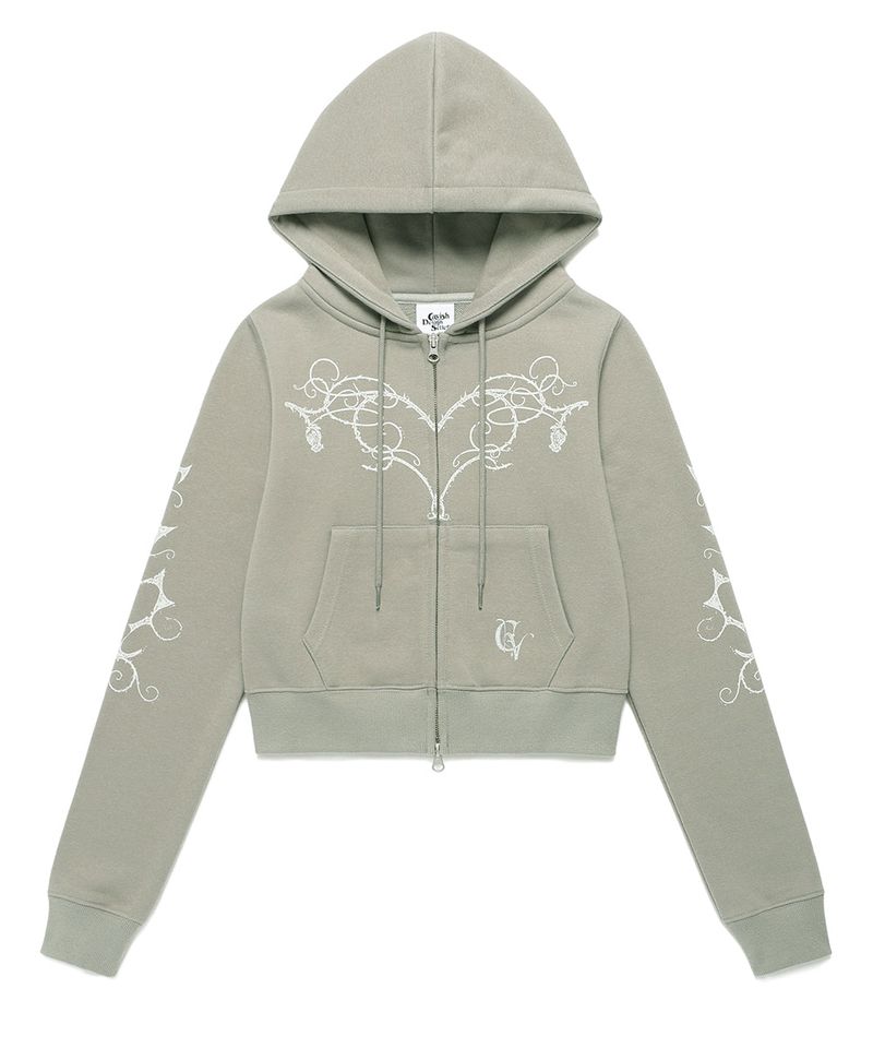cavish（カビシ）の「W STEM ZIP UP HOODIE KHAKI(CV2FSFM402A)（Tops）」