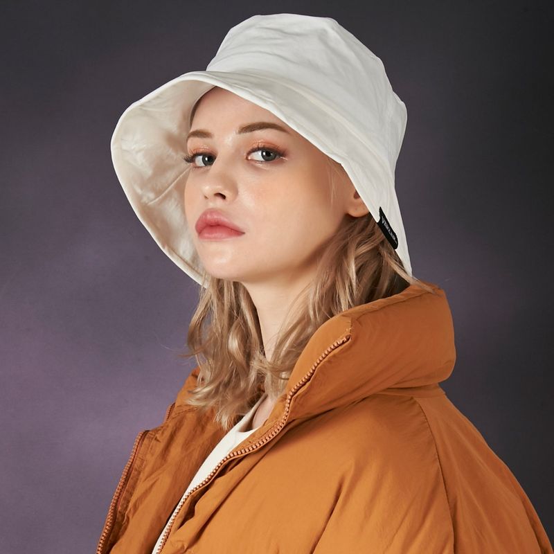 wide brim washing bucket hat white