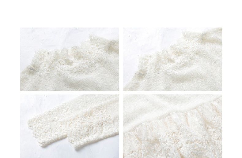 Romance Lace High-neck Knit Top
