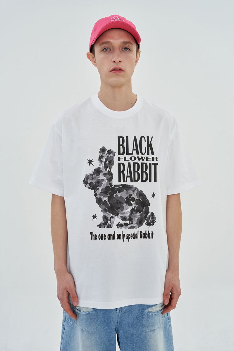BLACK RABBIT T SHIRT