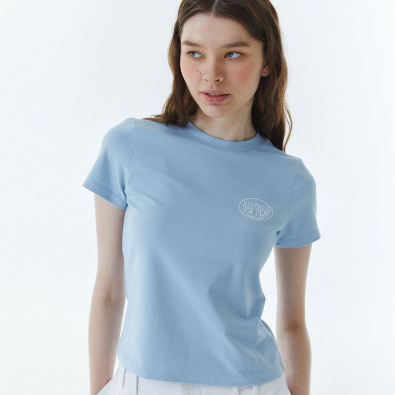Shape Logo Slim Span T-Shirt Sky Blue