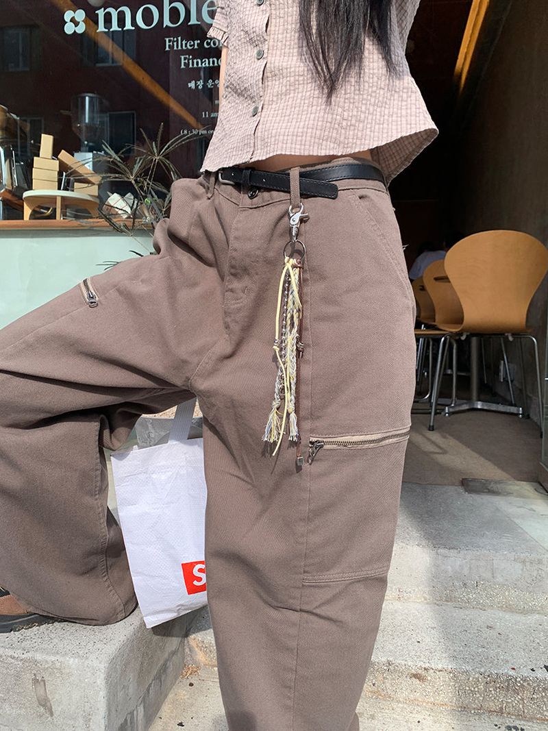 ZIPPER WIDE TROUSER PANTS (3C)