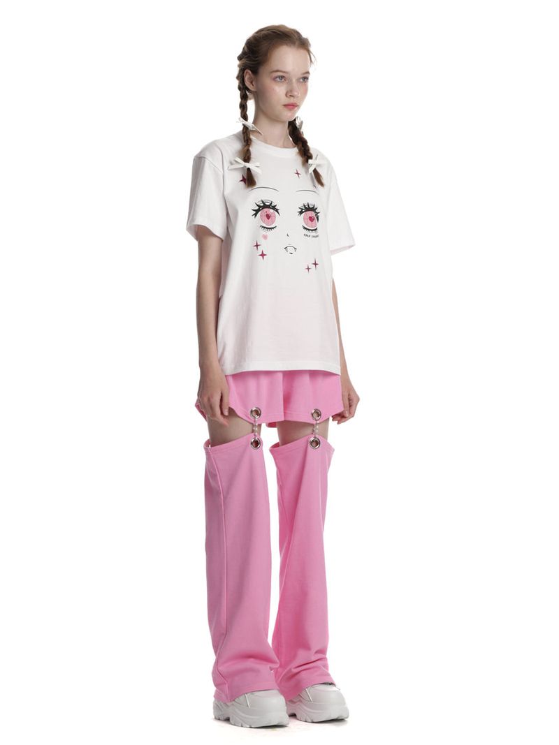 0 9 cut out sweatpants - PINK