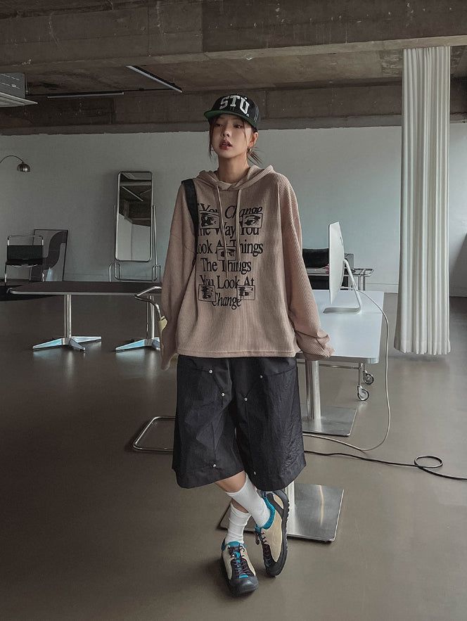 City Double Knee Rivet Bermuda Pants