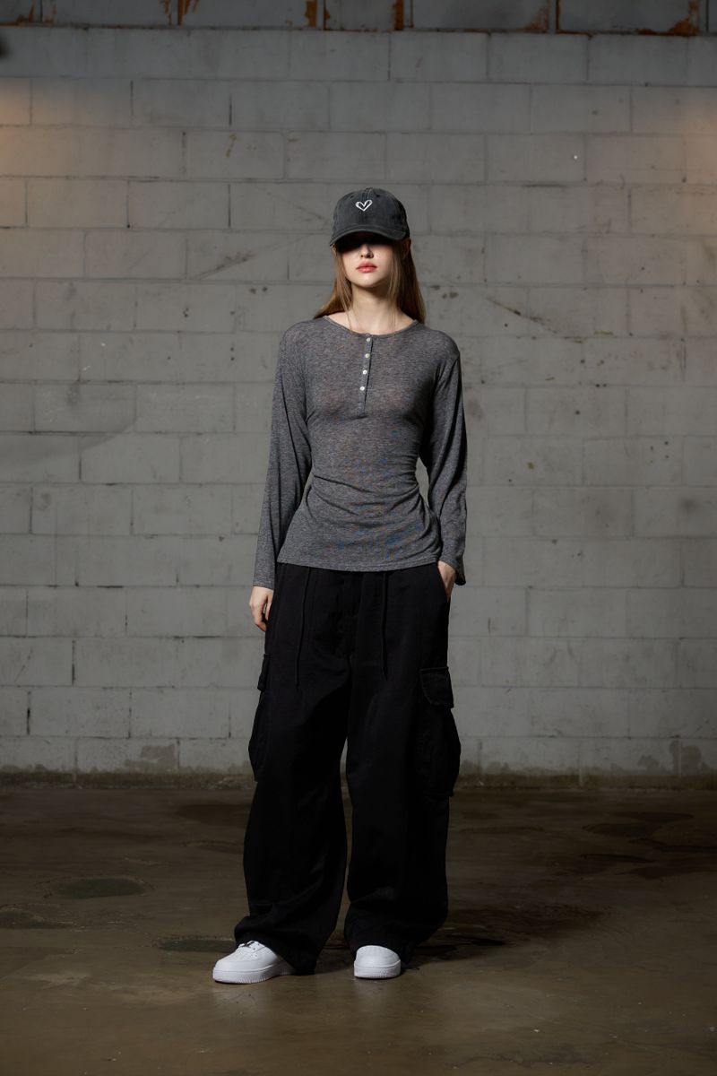 FAIRY WOOL LONG SLEEVE / CHARCOAL
