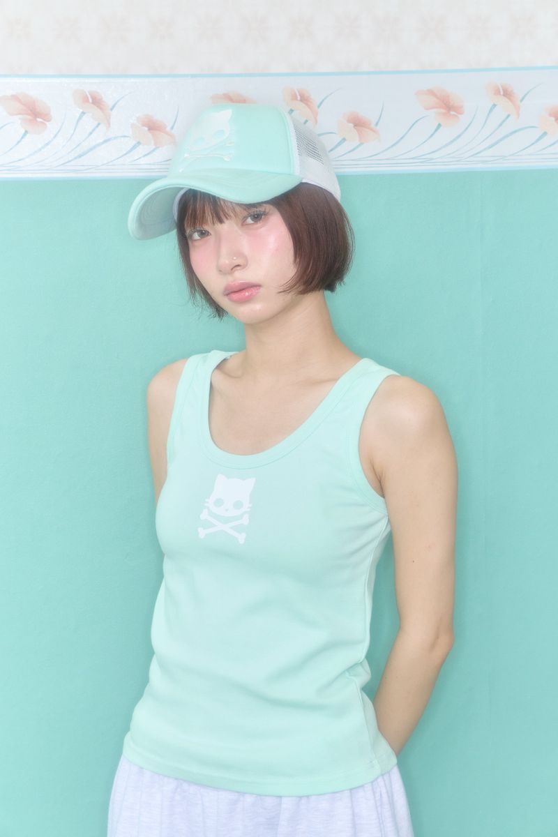 KIRI SKULL SLEEVELESS TOP (MINT)
