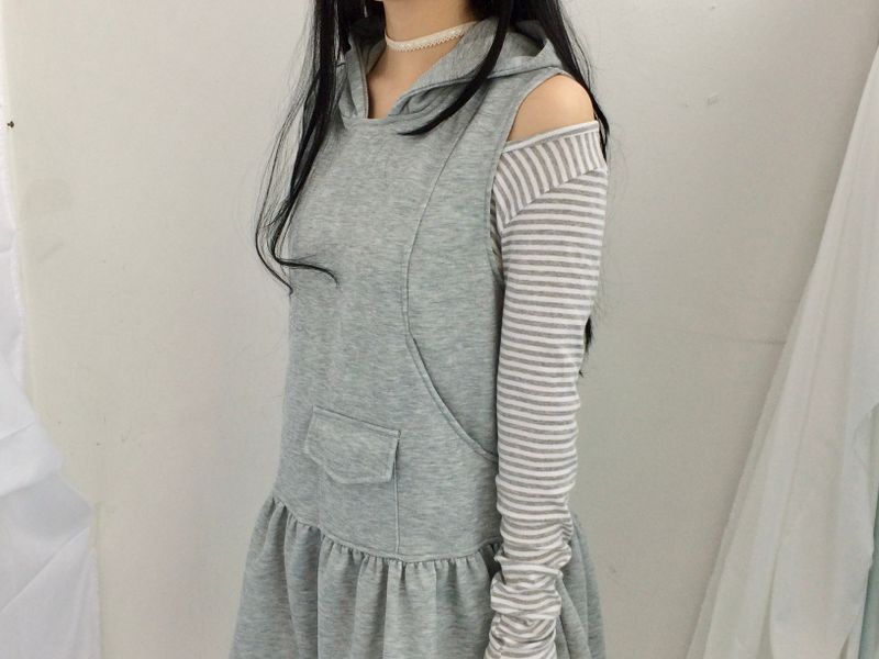 Pocket Flare Hooded Dress