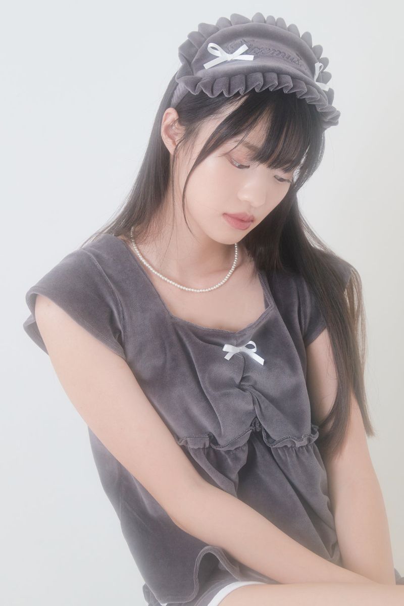 VELVET RIBBON PAJAMA EYE PATCH (CHARCOAL)