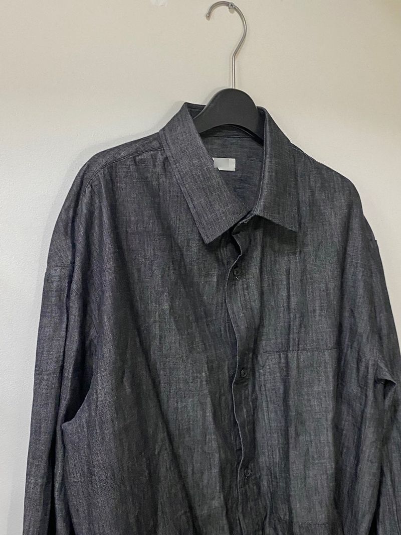 Black Denim String Shirt