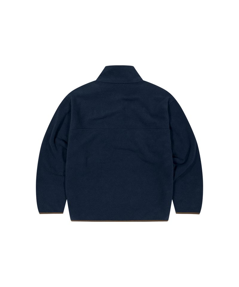 CHECK FLEECE ANORAK_NAVY