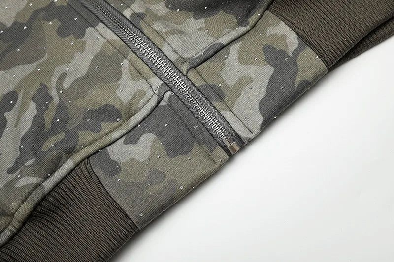 Camo Lettering Hood Zip-Up