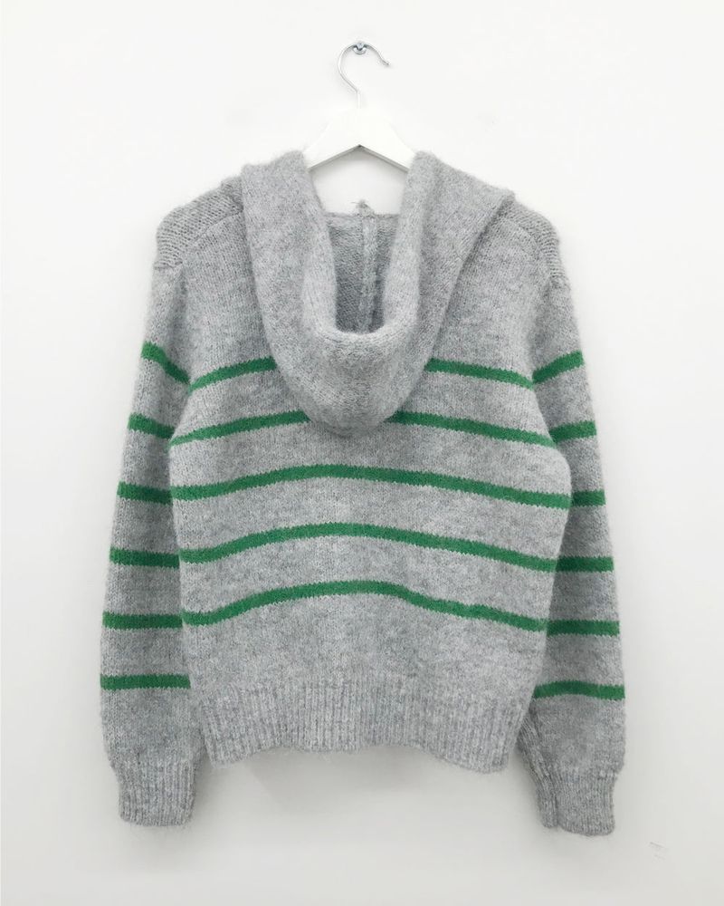 Saint Stripe Knit Hooded Zip-Up (2Colors)