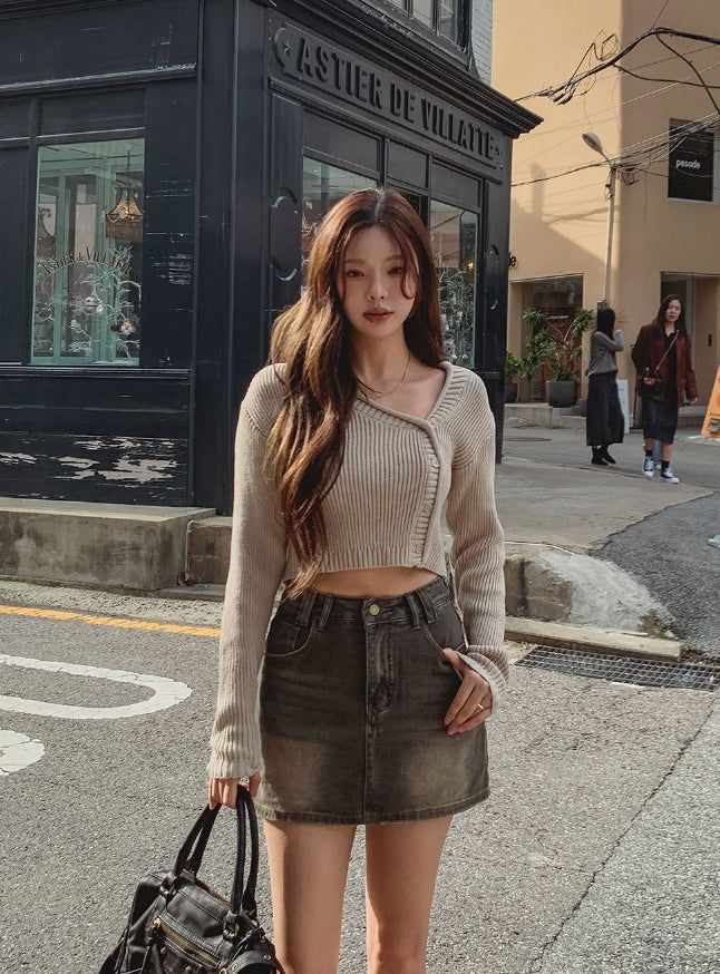Porni Vintage Washed Denim Skirt