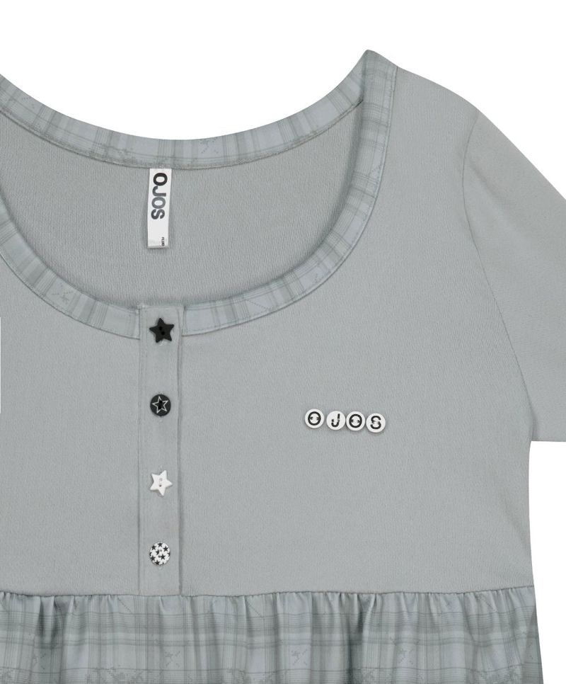 Check Sleep Long Sleeve / Grey