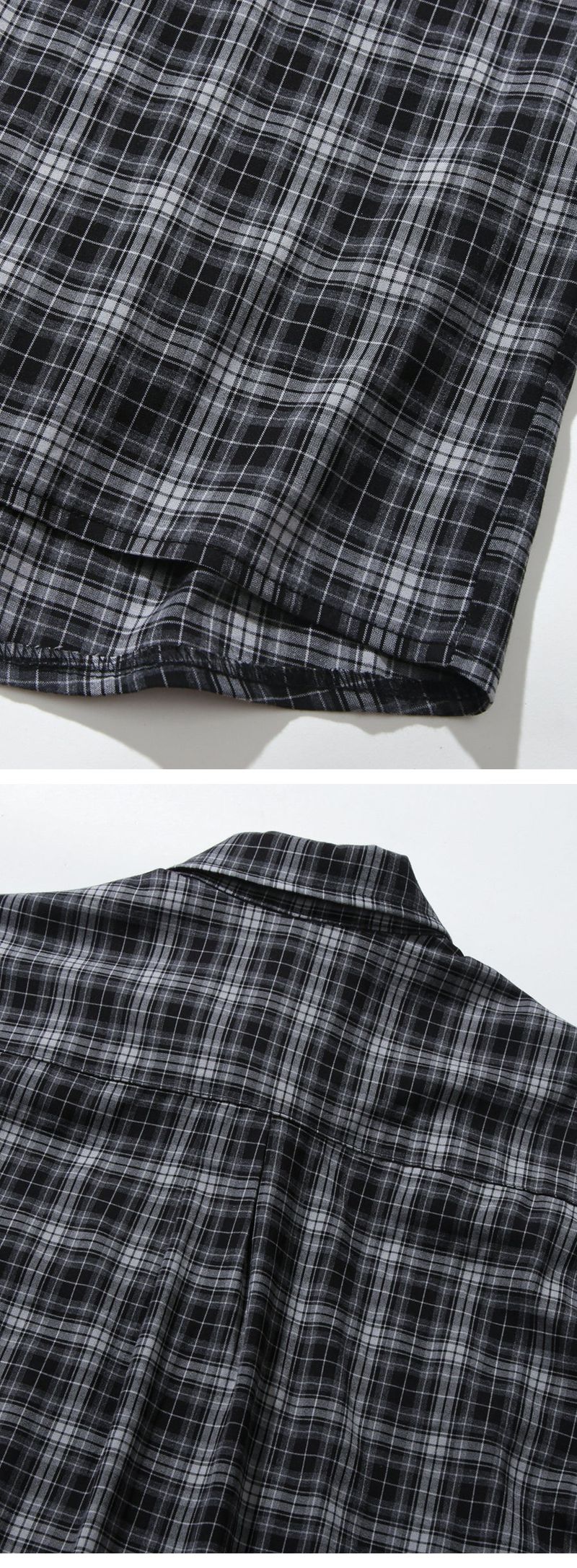 SOFT AND MILD MINIMAL CHECK SHIRT_BLACK