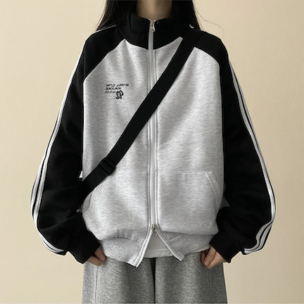 Gling Track Two Way High Neck Zip-Up [Fleece]