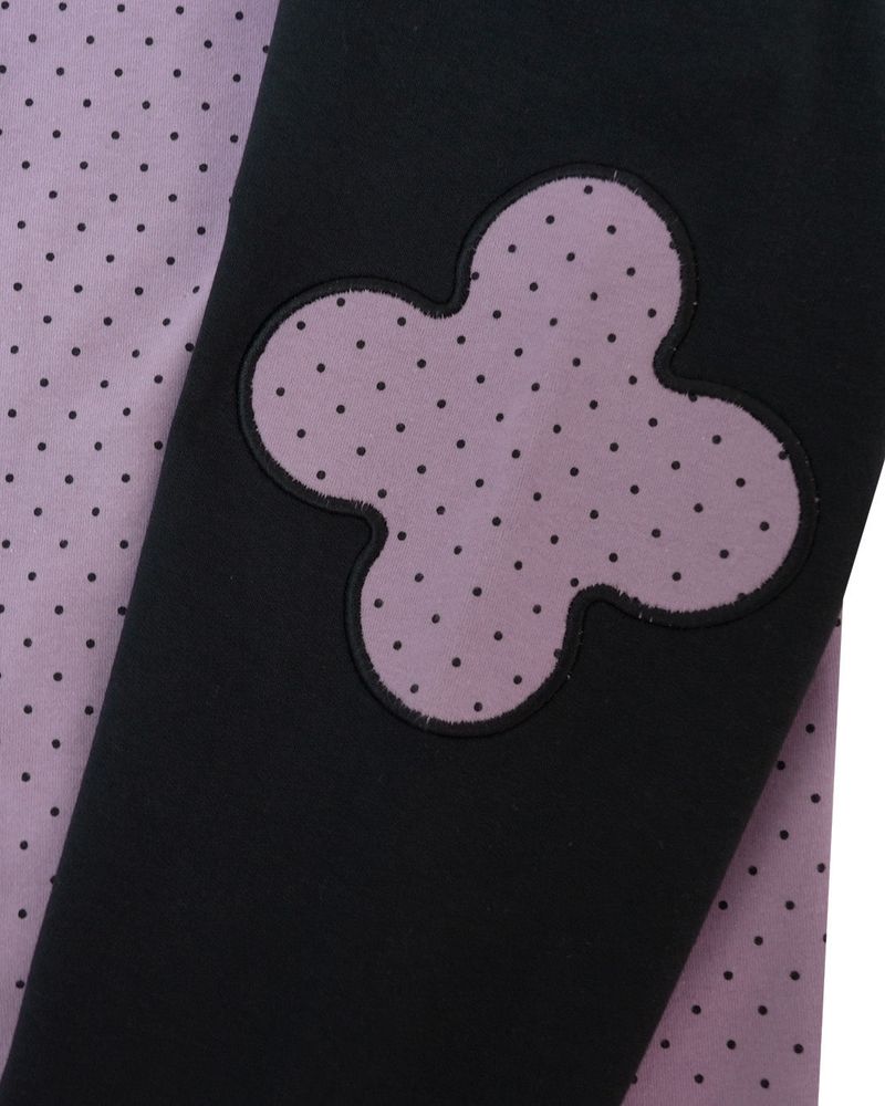 patched raglen t-shirts / blueberry