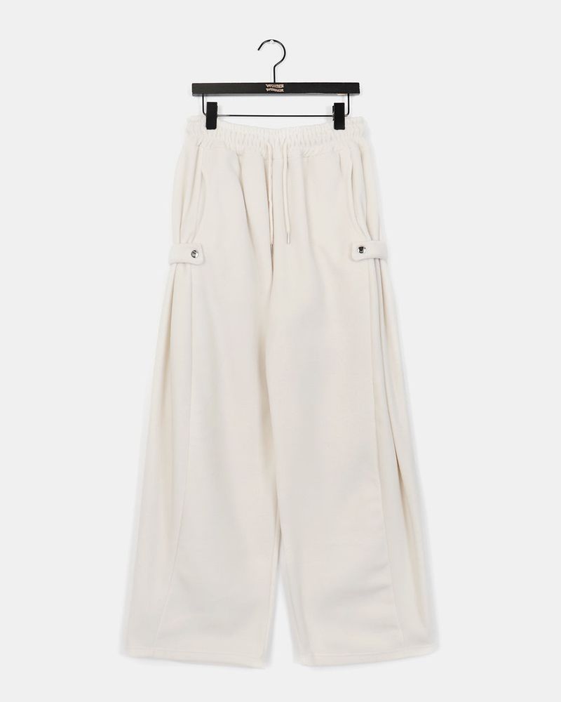 Pingti Side Snap Fleece Wide Pants