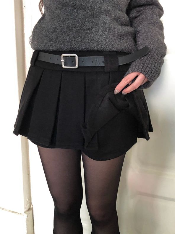 anyonemore（エニーワンモアー）の「Elda Wool Belt Pleated Mini Skirt（Skirts）」