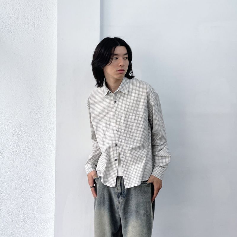 Urban Functional Cropped Plaid Shirt