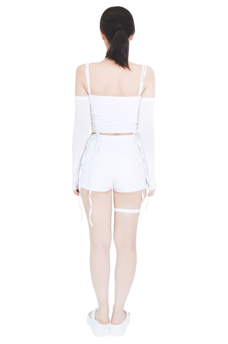 Two-way choker water short pants (white)