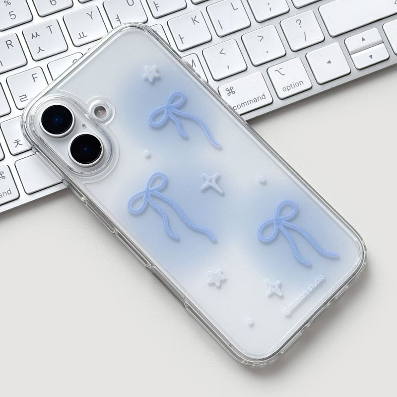 Monani Studio（モナニースタジオ）の「[Gel-hard] Blue ribbon Phone case (only case)（Smartphone Accessories）」