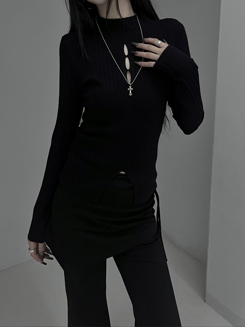 three slit ribbed knit
