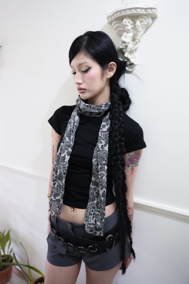 Half neck shirring T (3color)
