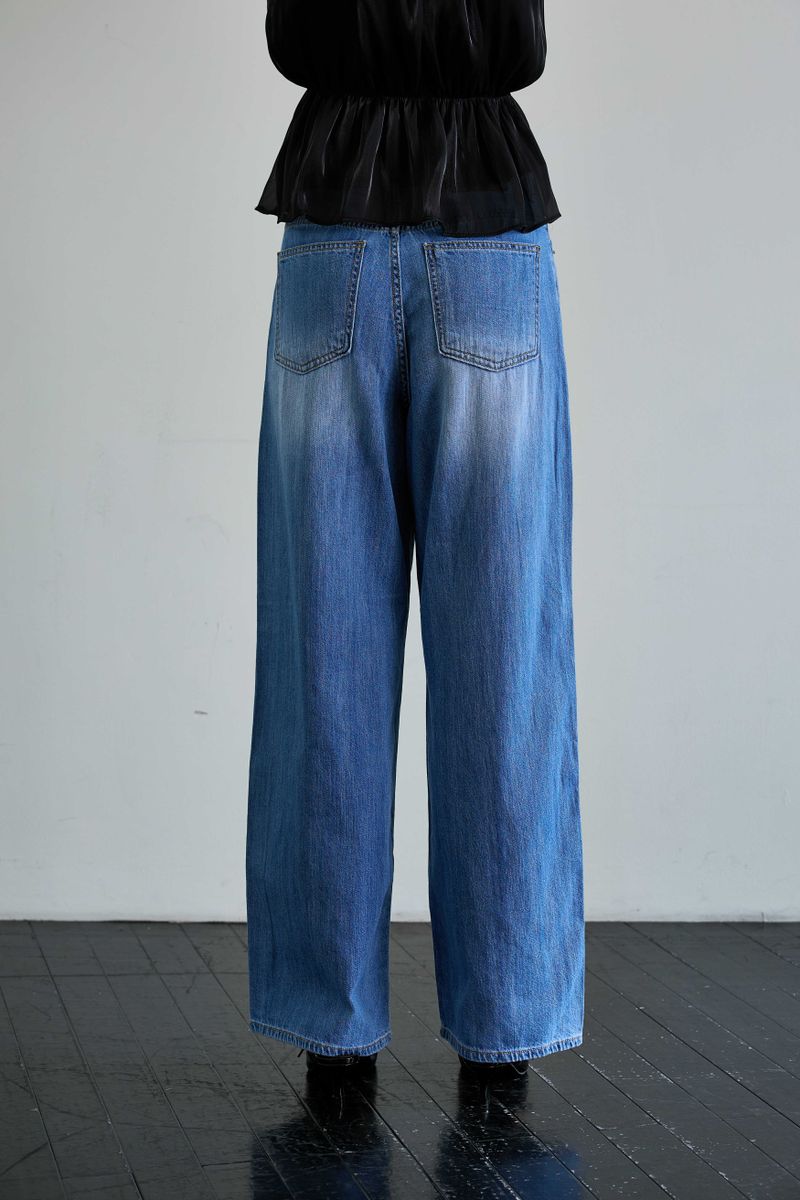 AZURE WIDE DENIM PANTS / BLUE