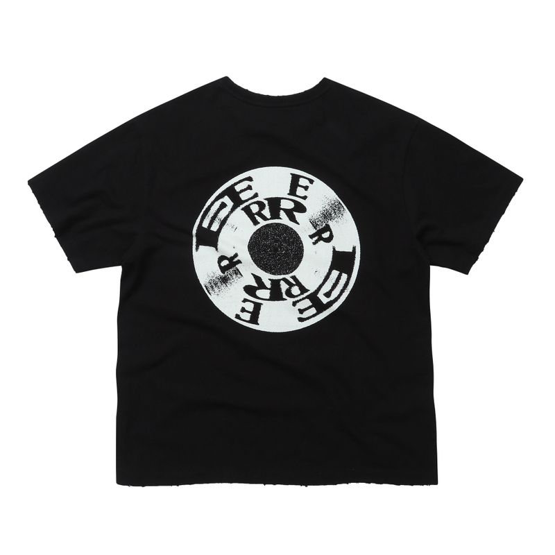 EEERRR Record artwork damage washing T-shirt (Black)