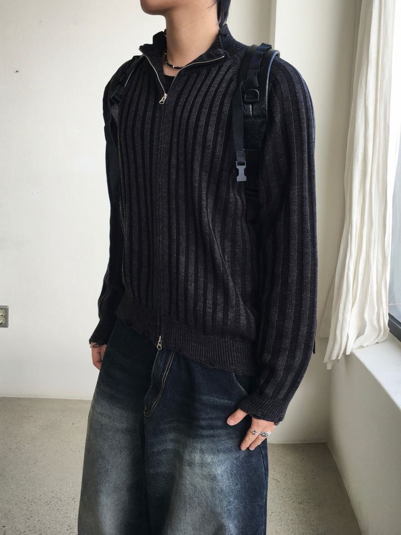 DL Ribbed Knit Zip-Up 3C