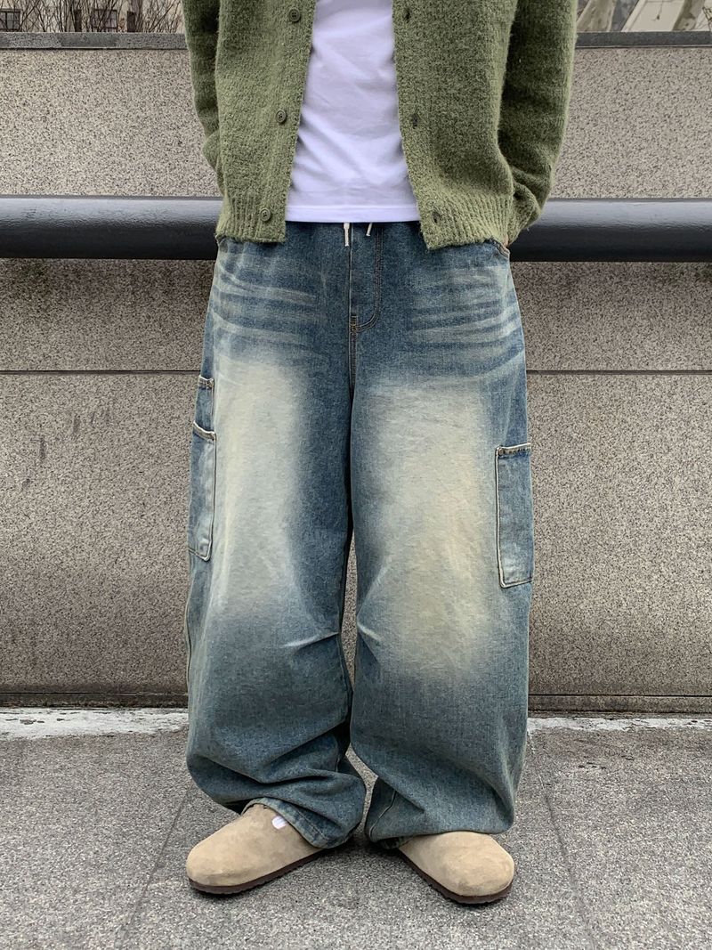 Rivet Double Cargo Brush Banding Denim